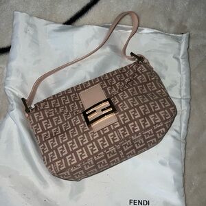 Fendi Baguette Pink Monogrammed Vintage